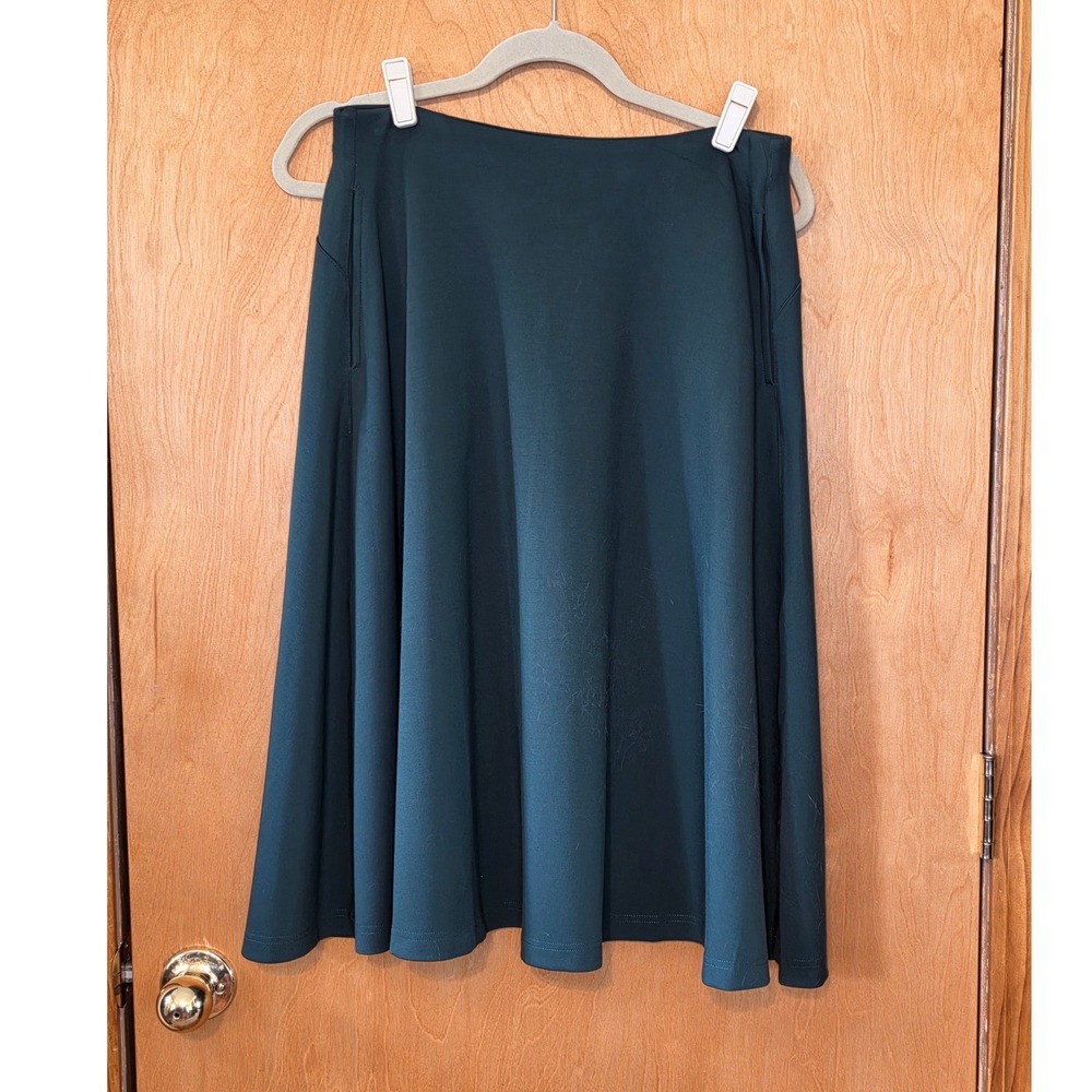 12TWELVE The Heavenly Skirt Womens L Dark Green Flowy A-Line Pockets NWT